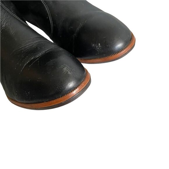 DE CARLO Tall Black Leather Heeled Boots Side Zip Made In Italy 7 - Picture 8 of 13